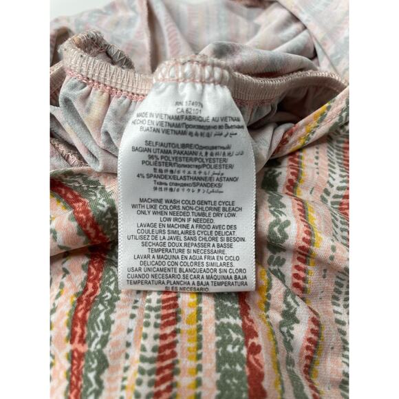 BCBGeneration Abstract Striped Twist Front Romper Multi Rainbow Boho Women M - Picture 8 of 12